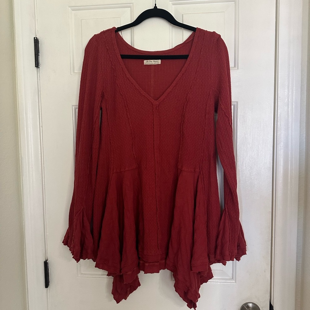 We The Free Red Tunic Top
